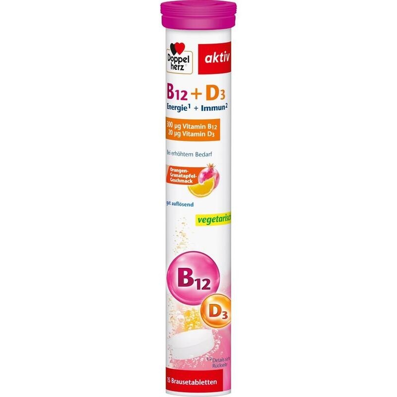 DOPPELHERZ Vitamin B12+D3 Brausetabletten
