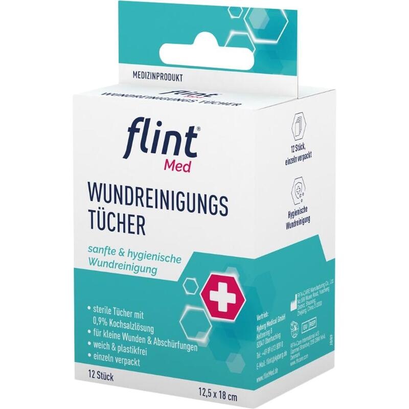 FLINT Med Wundreinigungstücher steril 12,5x18 cm